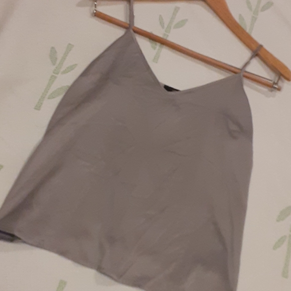 grey satin cami top